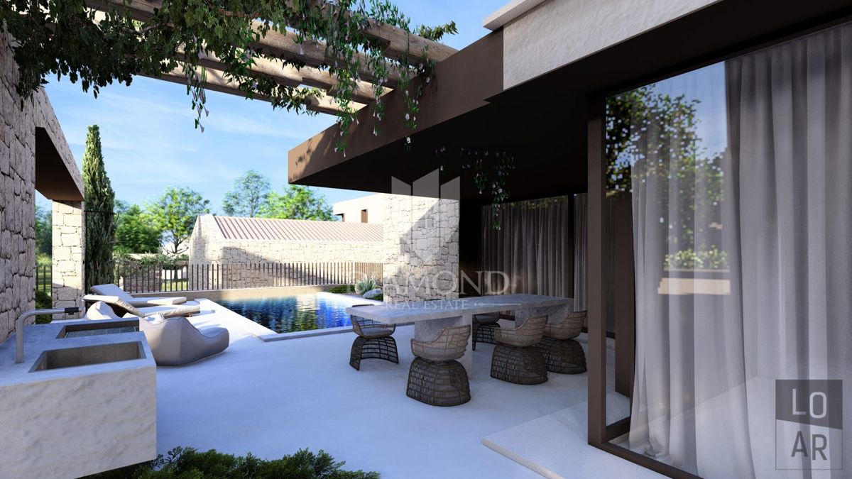 Novigrad, okolica, moderna hiša 140 m2 z bazenom