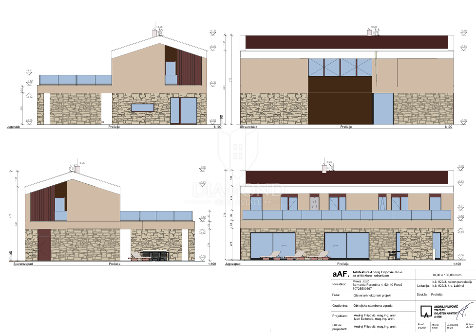 Poreč – zemljišče 771 m² z dovoljenjem za vilo in bazen