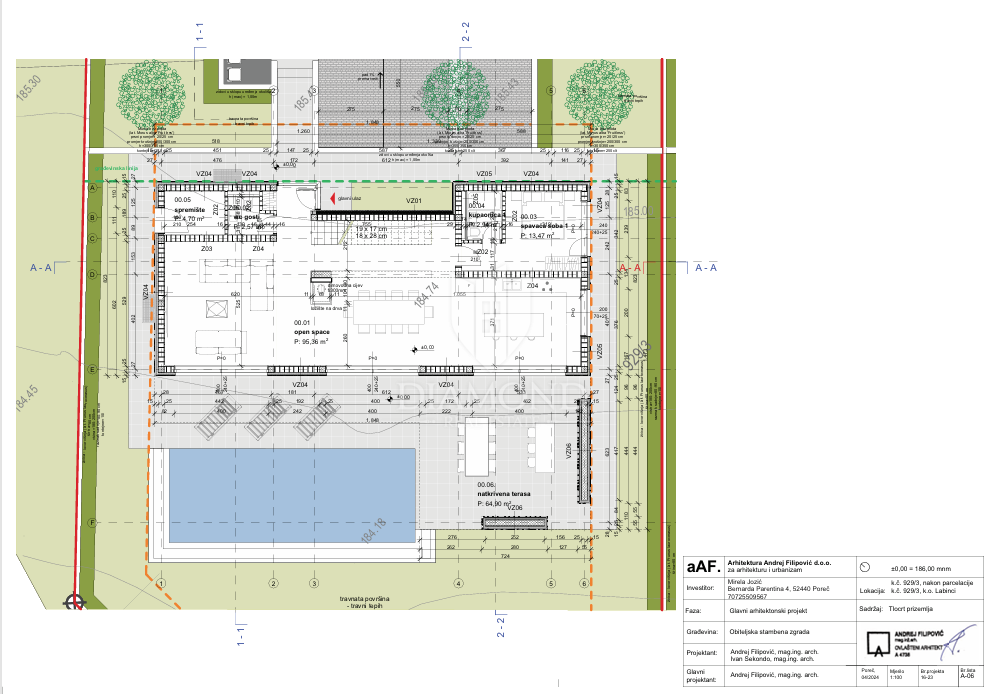 Poreč – zemljišče 771 m² z dovoljenjem za vilo in bazen