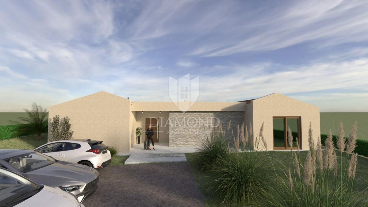 Moderna hiša z bazenom v gradnji - v bližini Labina, Istra