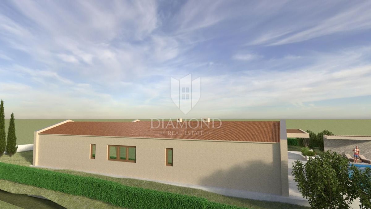 Moderna hiša z bazenom v gradnji - v bližini Labina, Istra