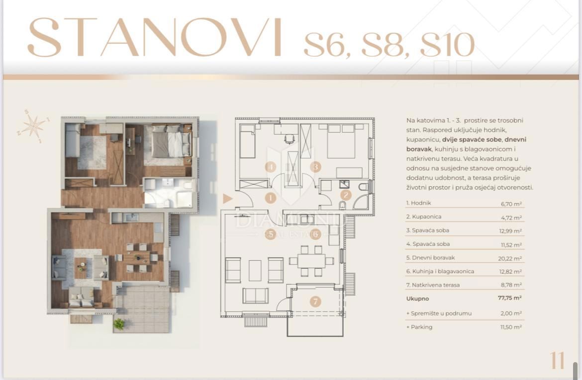 Apartmaj Saršoni, Viškovo, 78m2