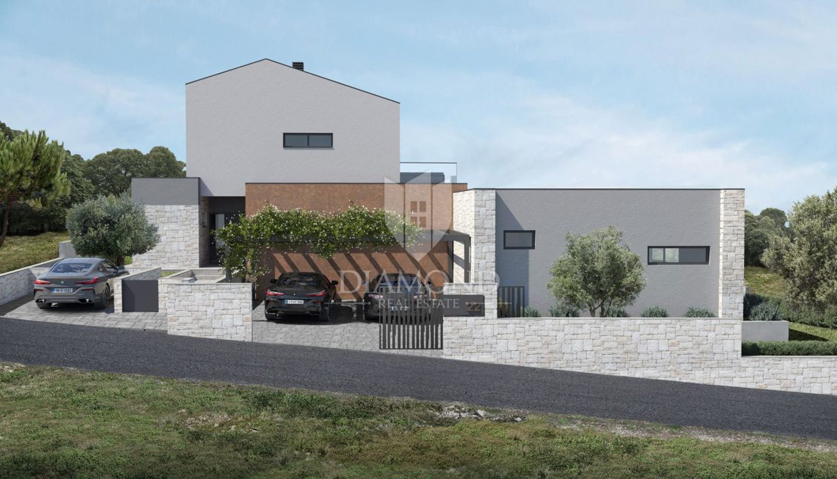 Labin, zemljišče z gradbenim dovoljenjem na mirni lokaciji