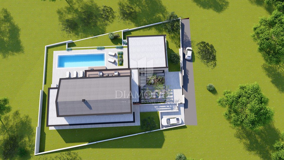 Labin, zemljišče z gradbenim dovoljenjem na mirni lokaciji