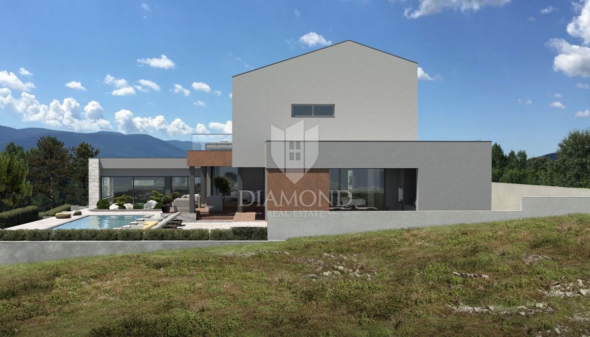 Labin, zemljišče z gradbenim dovoljenjem na mirni lokaciji