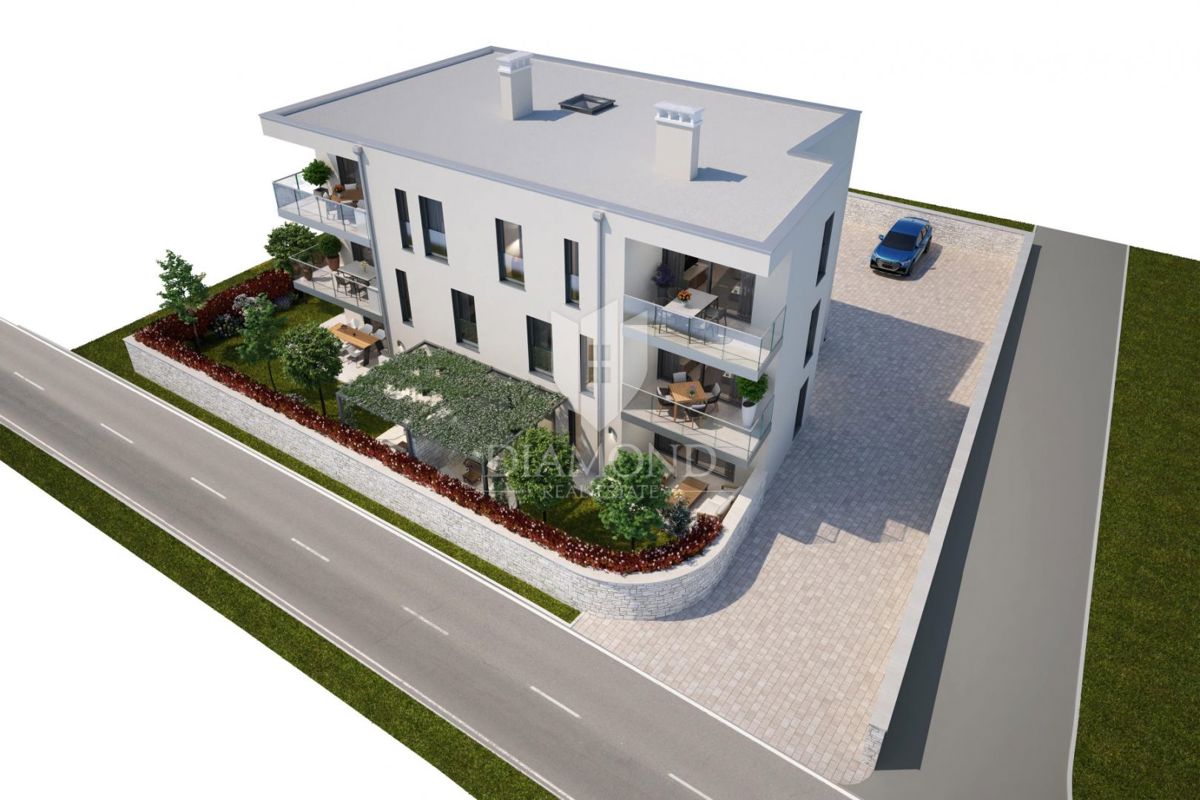 Umag, okolica, novo stanovanje 78 m2 v majhni stavbi na robu vasi