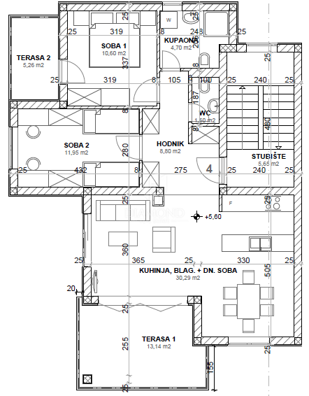 Apartmaj Njivice, Omišalj, 68m2