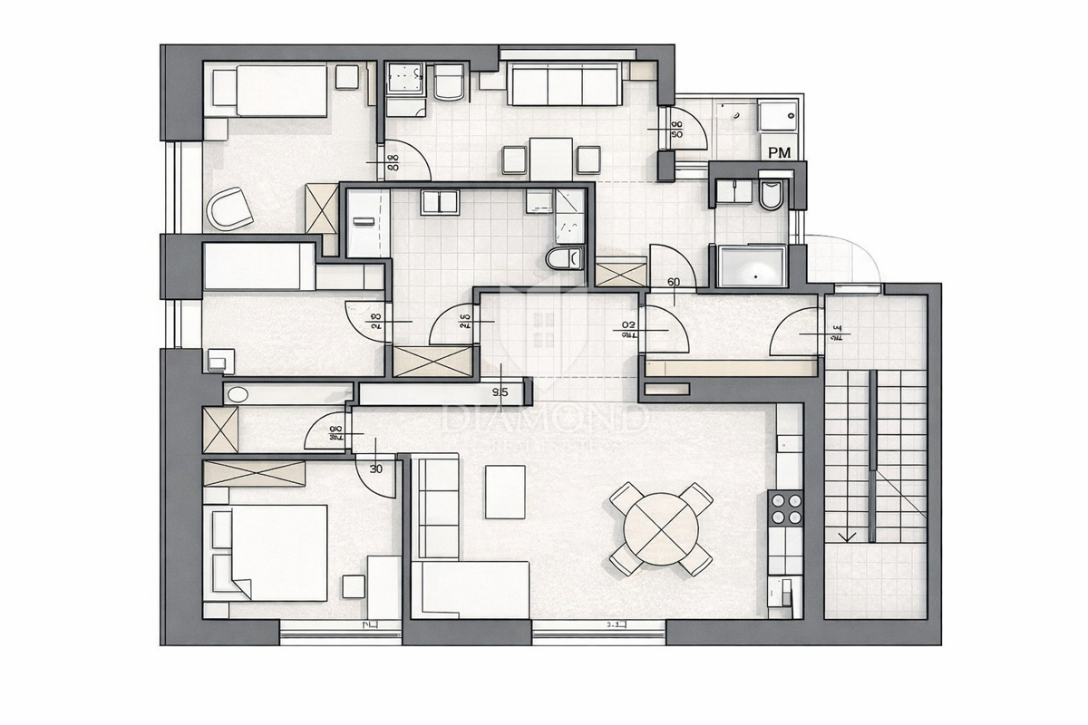 Apartmaj Maksimir, 76m2