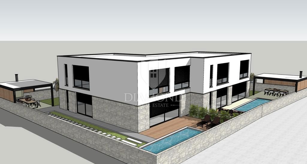 Ližnjan, hiša z bazenom in pogledom na morje