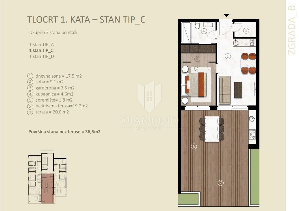 Apartmaj Novigrad, 98m2