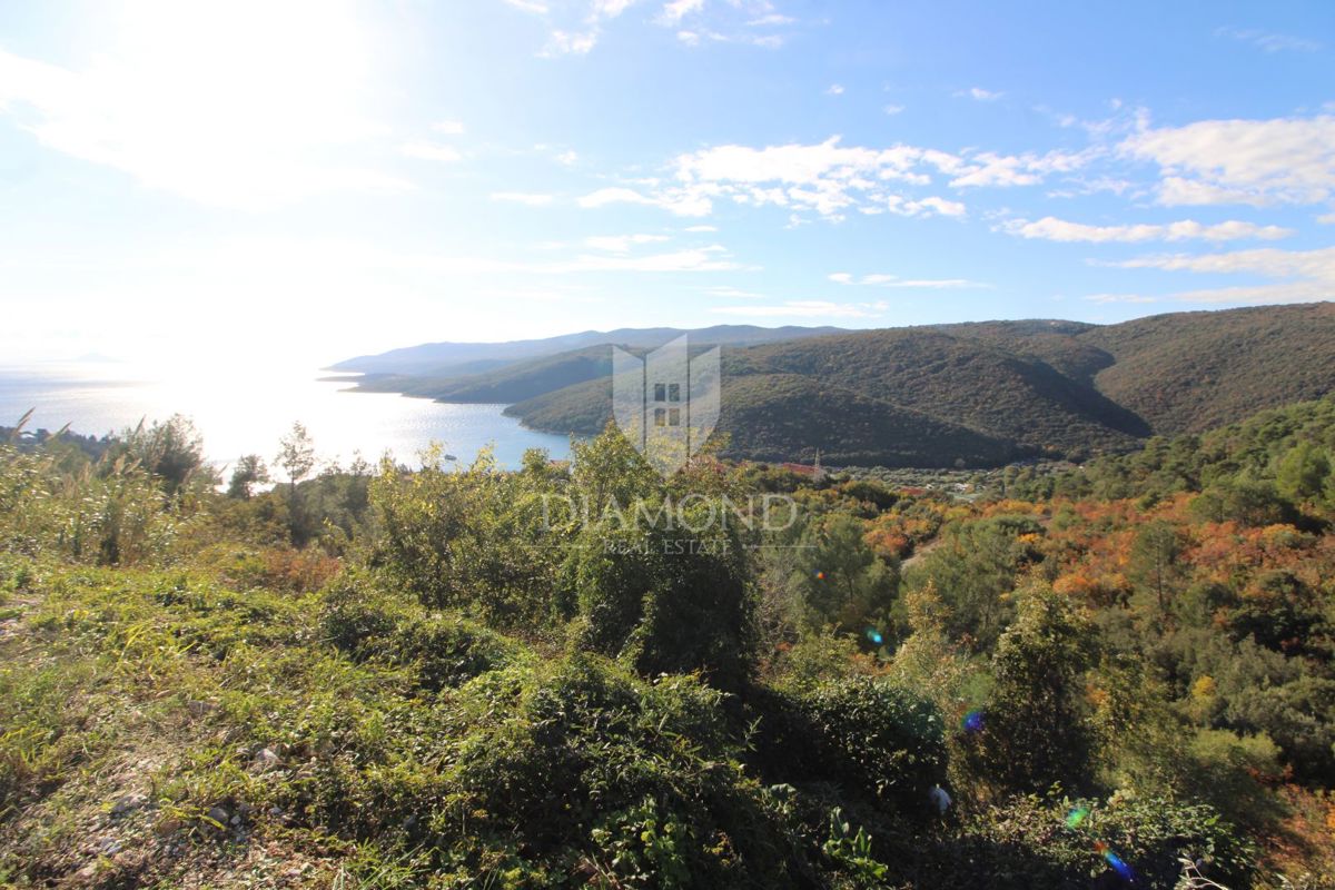Labin okolica, gradbena parcela, pogled na morje