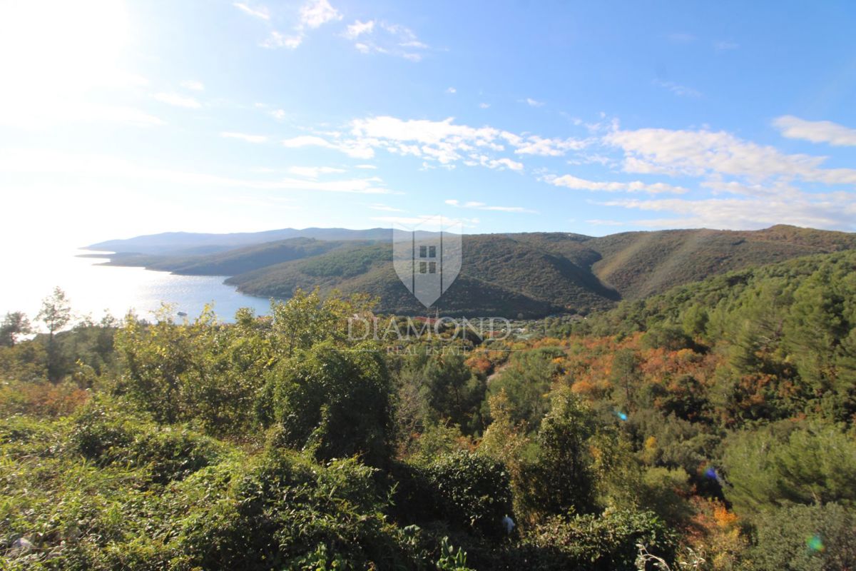 Labin okolica, gradbena parcela, pogled na morje