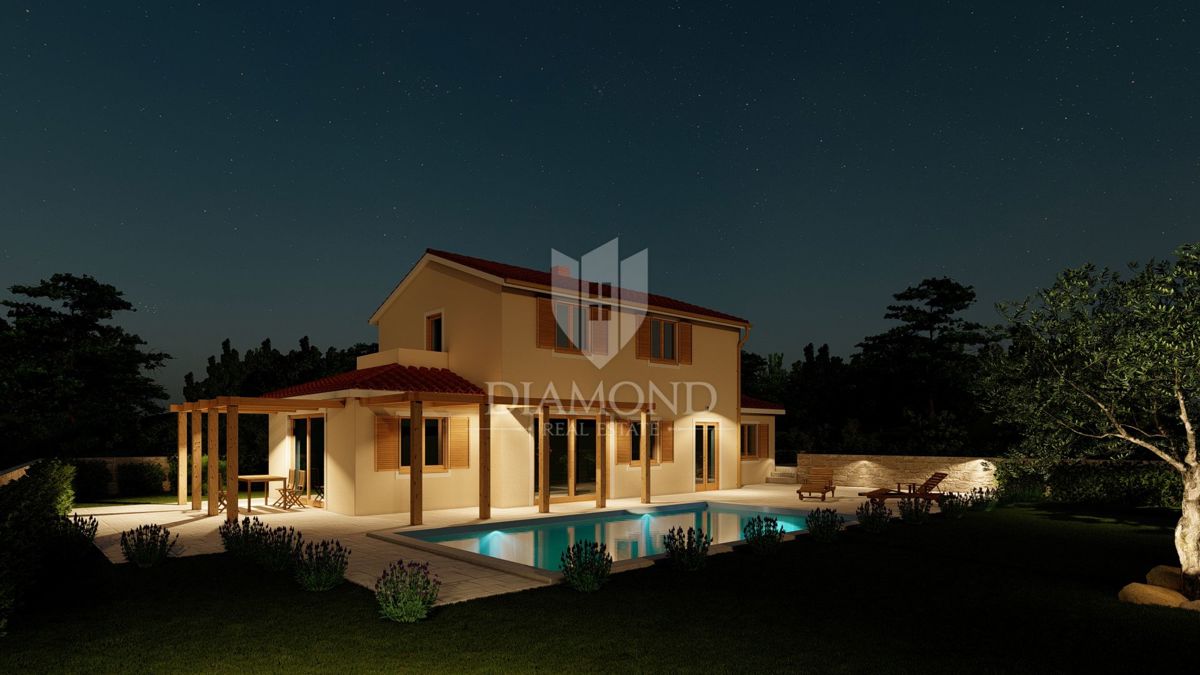 Poreč, okolica, Vila z bazenom in pogledom na naravo ROH-BAU
