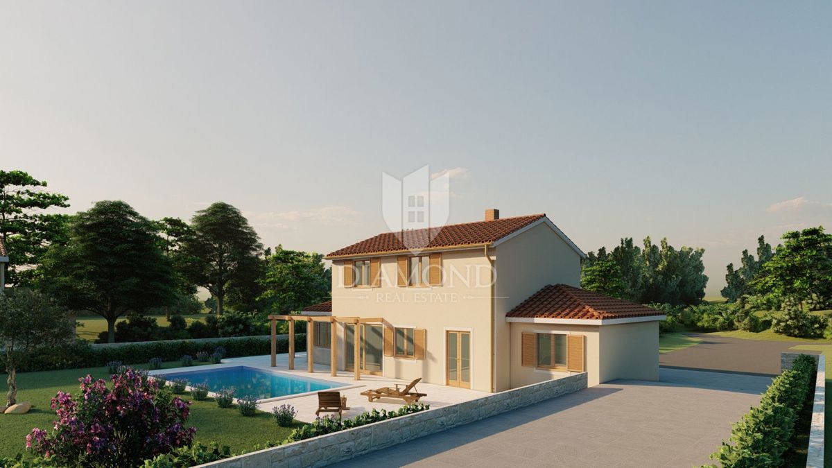 Poreč, okolica, Vila z bazenom in pogledom na naravo ROH-BAU
