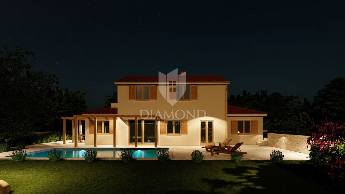 Poreč, okolica, Vila z bazenom in pogledom na naravo ROH-BAU