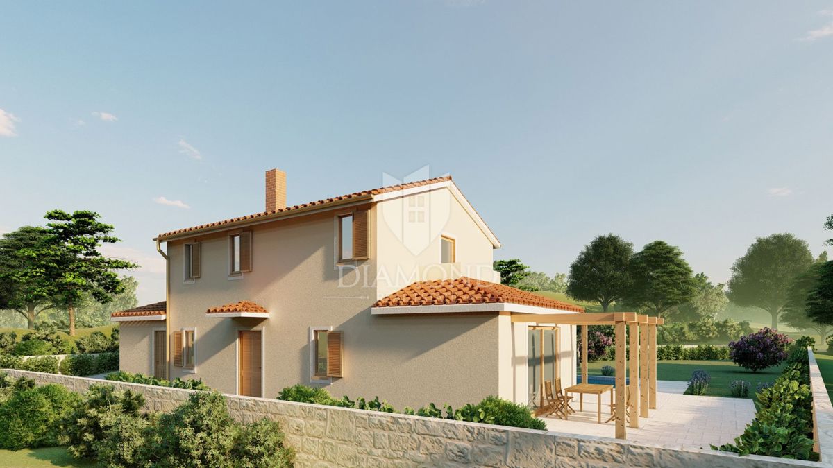 Poreč, okolica, Vila z bazenom in pogledom na naravo ROH-BAU