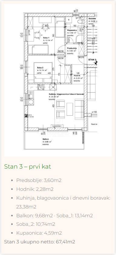 Apartmaj Sroki, Viškovo, 67,41m2
