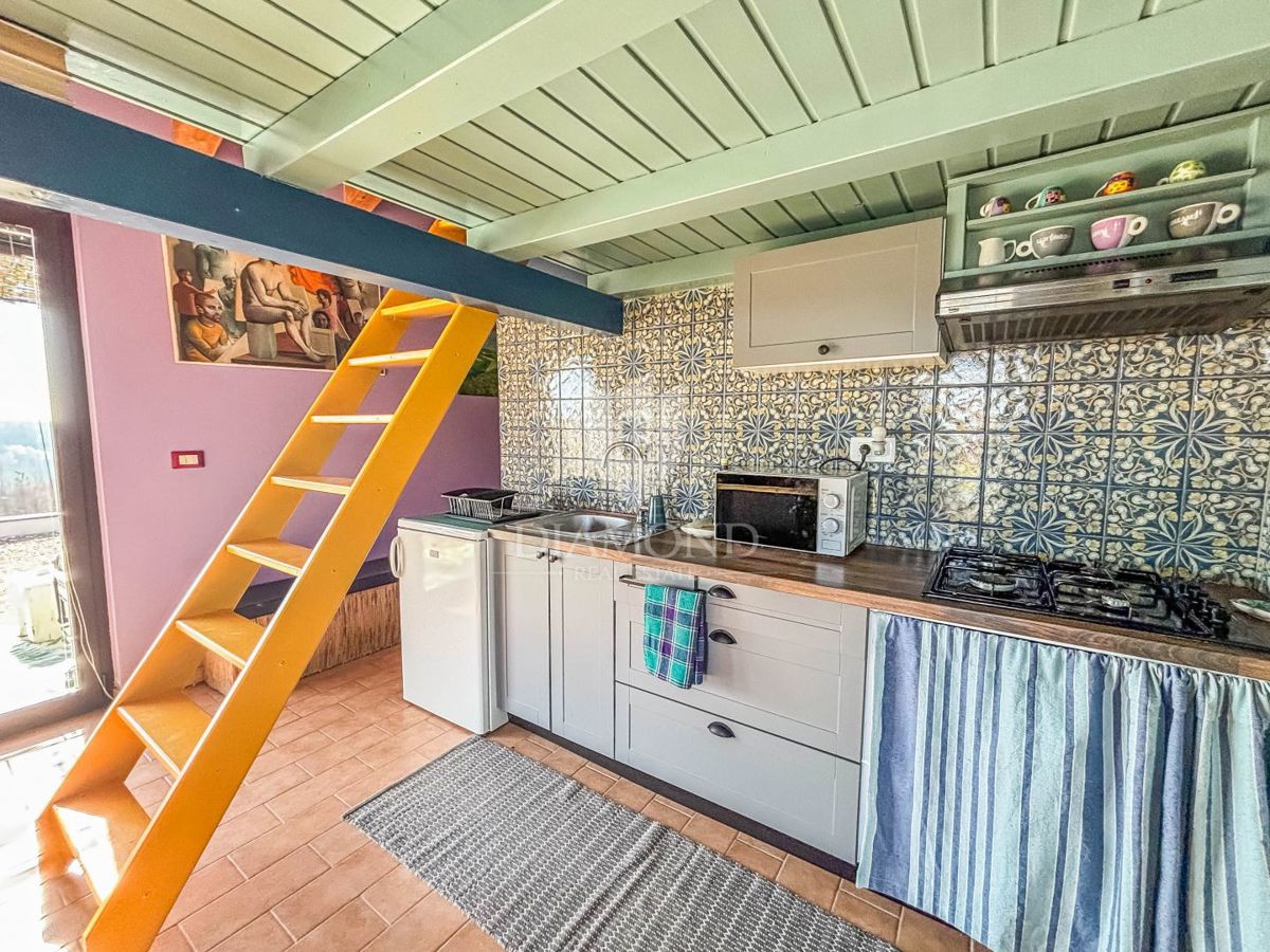 Buje, okolica- simpatična prizemnica na osunčanem zemljišču!