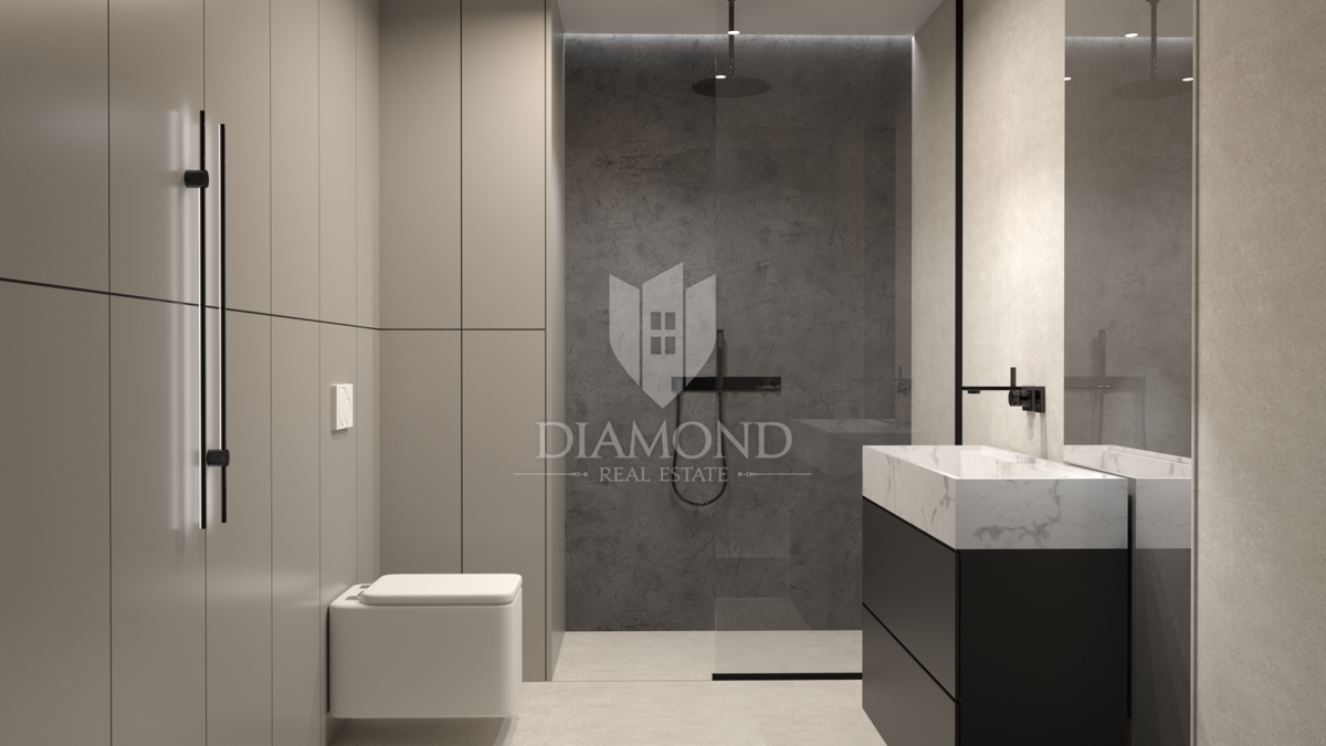 Novogradnja v Puli, 73 m², 2 spalnici, garaža