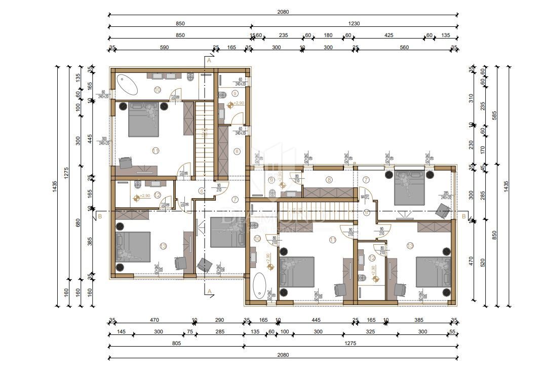 Ližnjan, moderna hiša s pogledom na morje