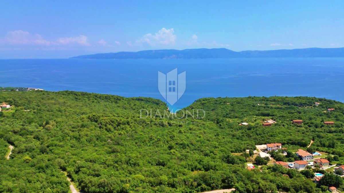 Labin, okolica, gradbena parcela, pogled na morje
