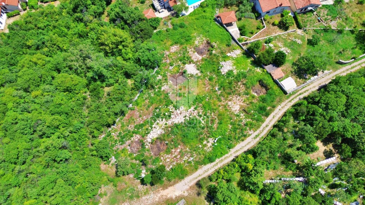 Labin, okolica, gradbena parcela, pogled na morje