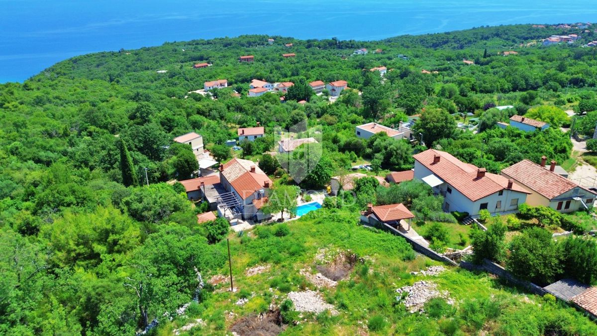Labin, okolica, gradbena parcela, pogled na morje