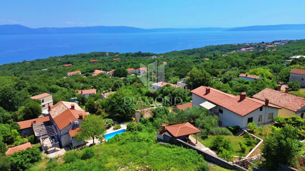 Labin, okolica, gradbena parcela, pogled na morje