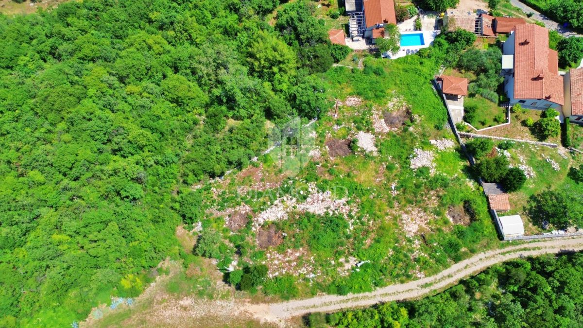 Labin, okolica, gradbena parcela, pogled na morje