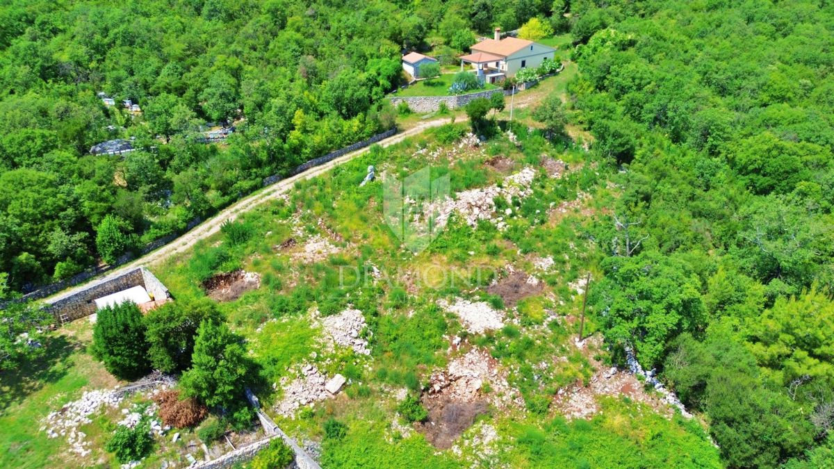 Labin, okolica, gradbena parcela, pogled na morje