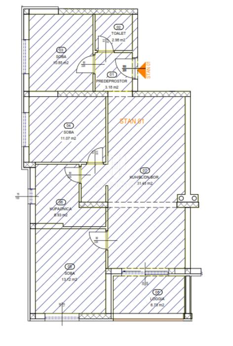 Apartmaj Brestovice, Kastav, 86,27m2