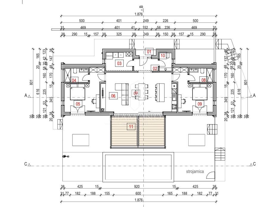 Žminj, zemljišče s projektom in gradbenim dovoljenjem!