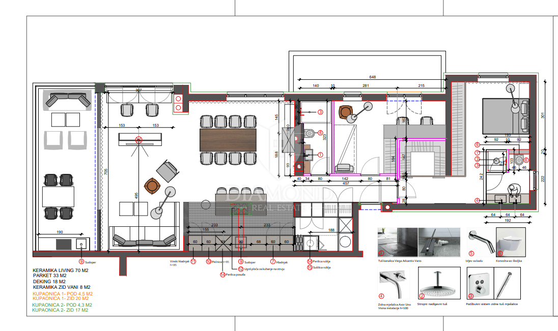 Apartmaj Novigrad, 119m2
