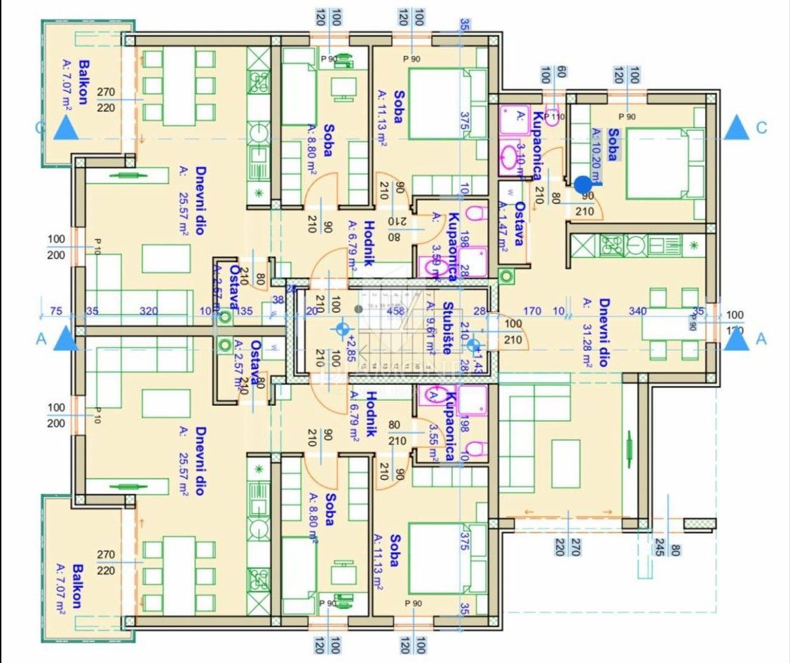 Apartmaj Drenova, Rijeka, 61,75m2