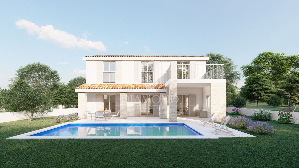 Poreč, okolica – roh-bau, fantastična vila s pogledom na morje