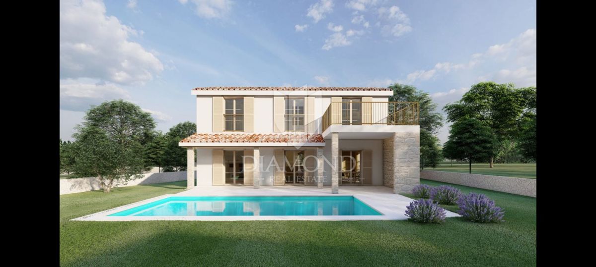 Poreč, okolica – roh-bau, fantastična vila s pogledom na morje