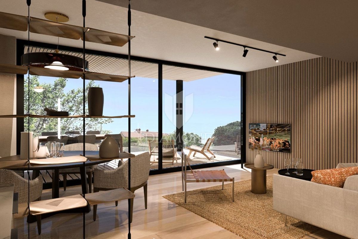 Novigrad, Luksuzno opremljeno stanovanje v pritličju s pogledom na morje!