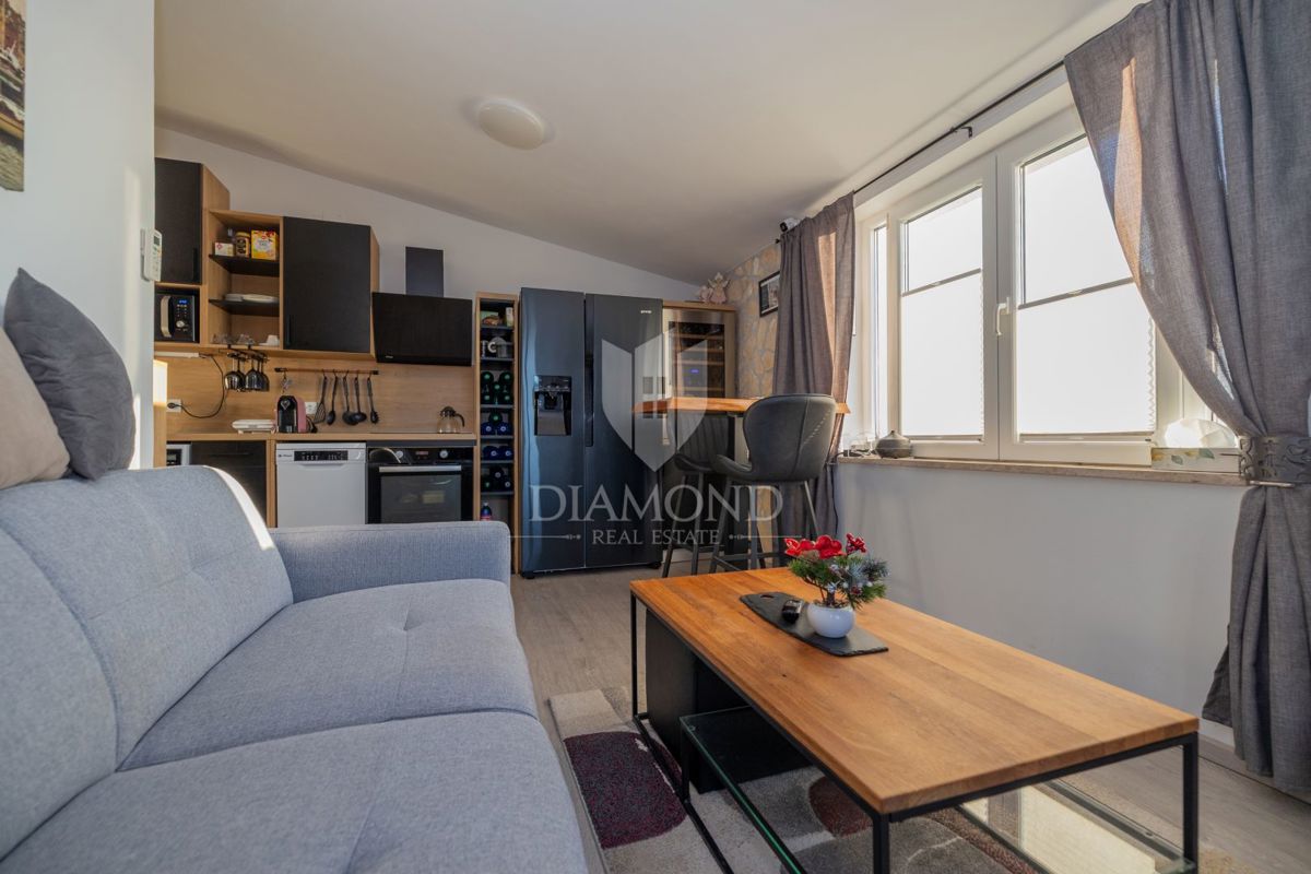 Moderno stanovanje z razkošno teraso in jacuzzijem, pogled na morje