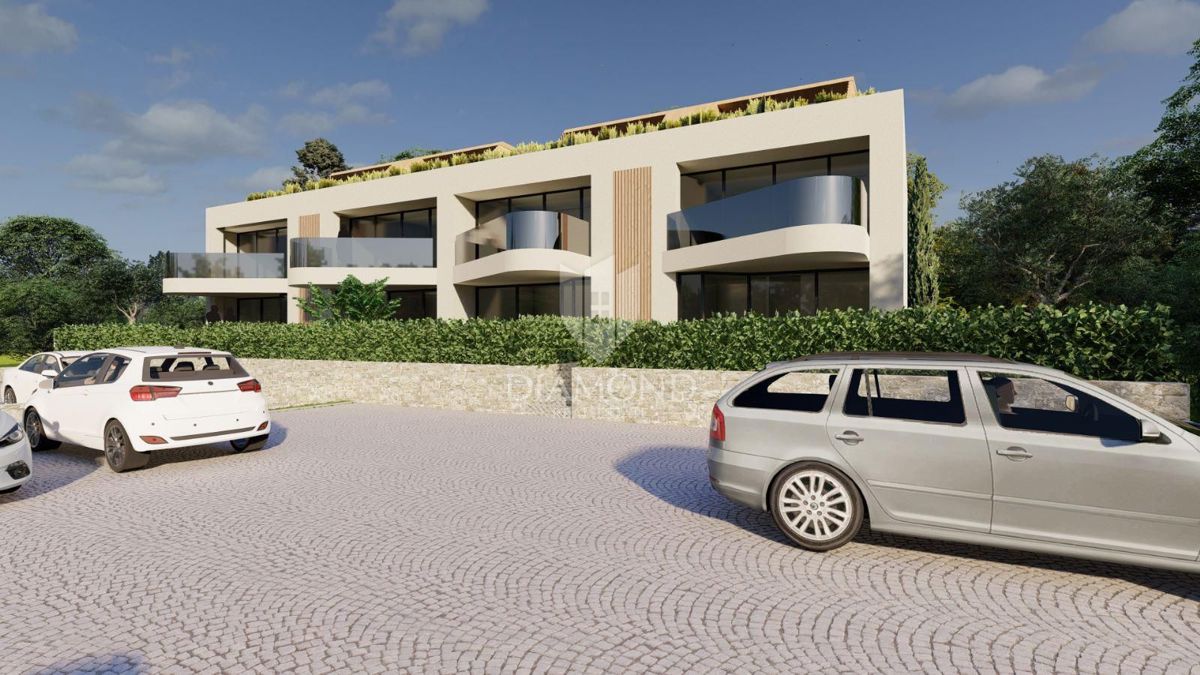Poreč, okolica! Moderno stanovanje s strešno teraso in pogledom na morje!