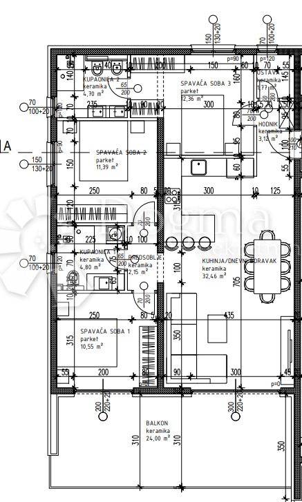 Stanovanje Okrug Gornji, Okrug, 107,30m2