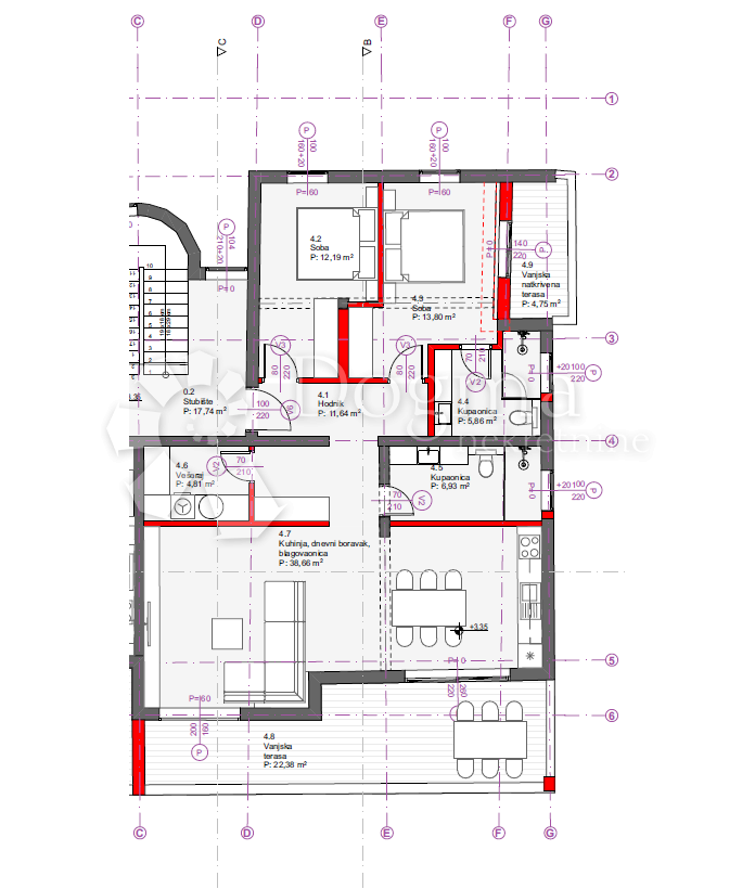 Stanovanje Tribunj, 100,3m2