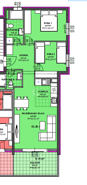 Stanovanje Makarska, 81,40m2