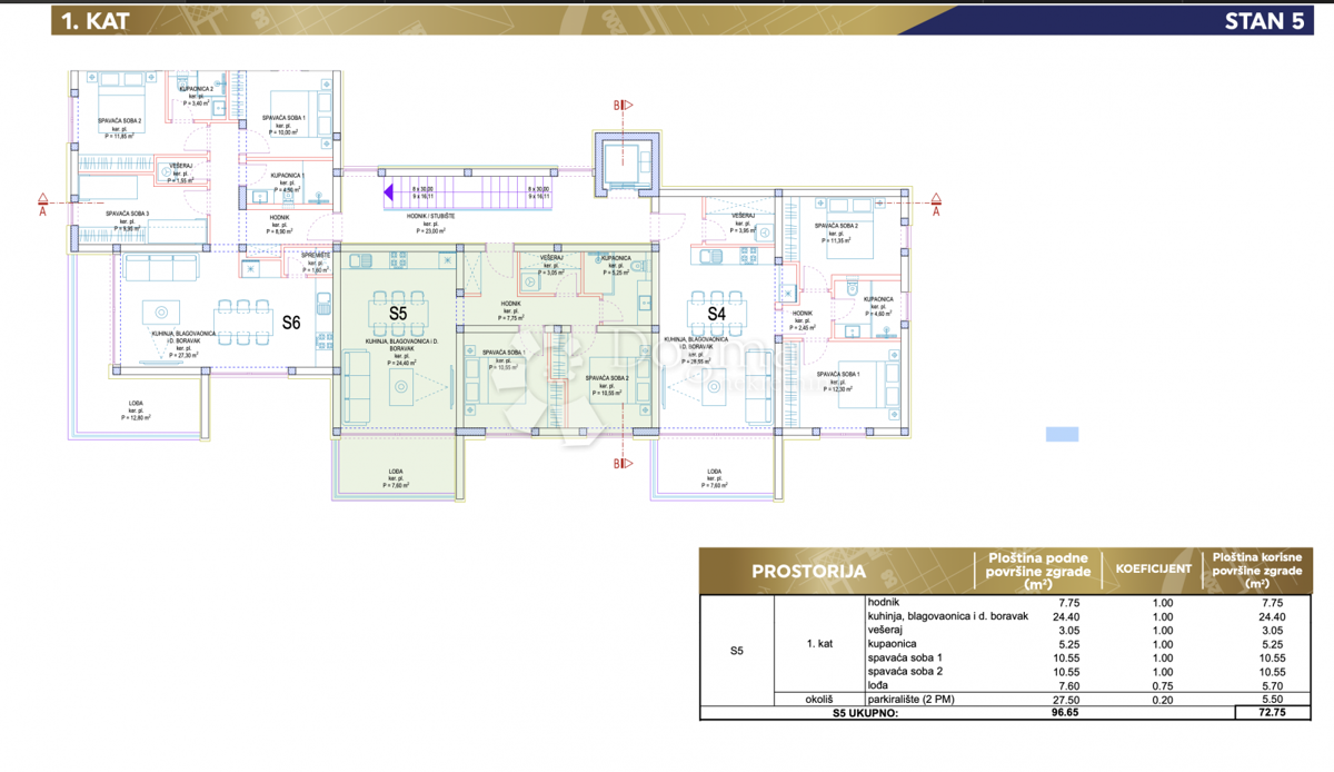 Stanovanje Privlaka, 72,75m2