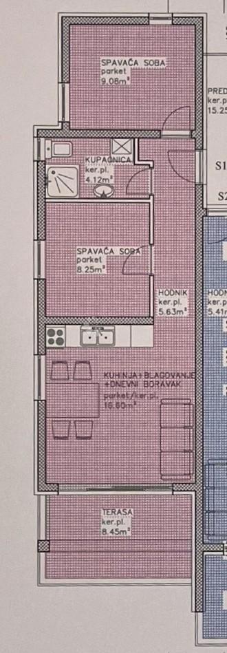 Stanovanje Povljana, 64,11m2