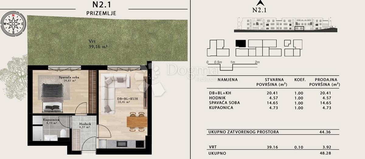 Stanovanje Sveta Klara, Novi Zagreb - Zapad, 48,28m2