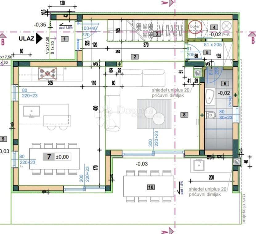 Hiša Monteserpo - Komunal, Pula, 150m2