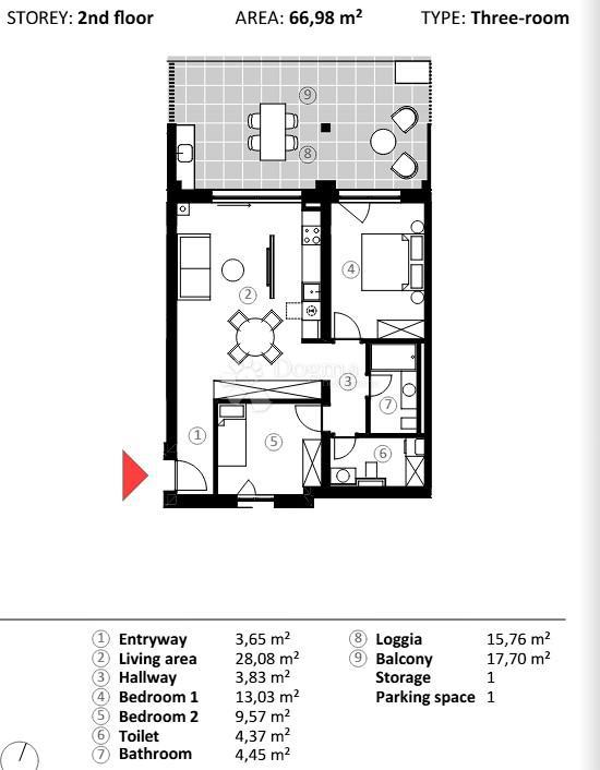Stanovanje Umag, 66,90m2
