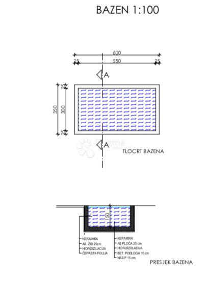 ZEMLJIŠČE S KAMNITO HIŠO, ČUDOVITIM RAZGLEDOM IN PROJEKTOM ZA HIŠO Z BAZENOM