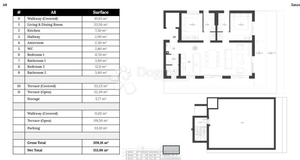 Stanovanje Zaton, Nin, 153,96m2