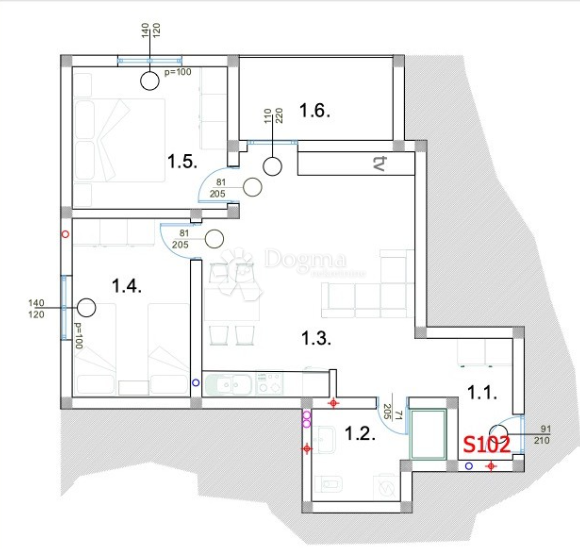 Stanovanje Peroj, Vodnjan, 54,66m2